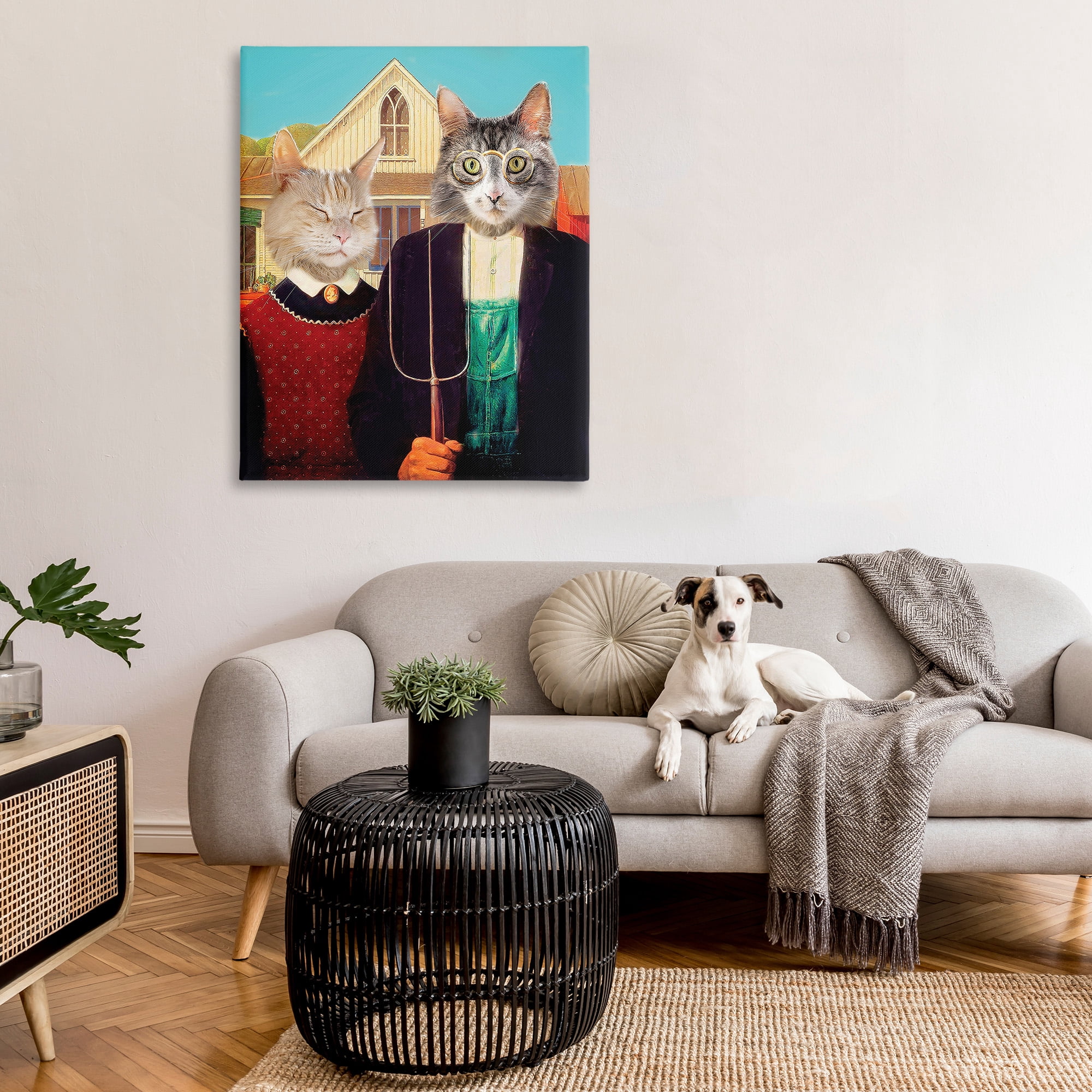 Stupell Industries Funny Classic Cat Painting Animals & Insects Painting Gallery Wrapped Canvas Art Print Wall Art, 36 x 48