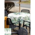 thumbnail image 4 of Outdoor Tablecloth with Umbrella Hole and Zipper, Sage Green Eucalyptus Leaves Square Table Cloth 60x60 Inch Waterproof Tablecloth, Spring Summer Botanical Picnic Table Cover for Patio Camping, 4 of 7