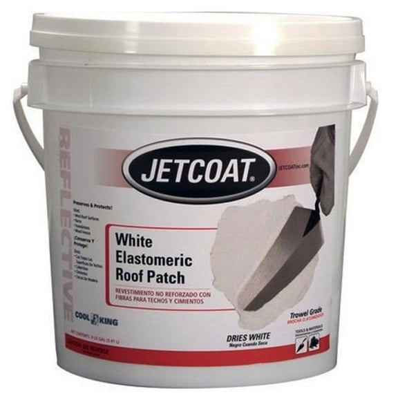 Jetcoat White Elastomeric Roof Patch, Long-Lasting Spot Coat and Sealant – 1 Gallon, White
