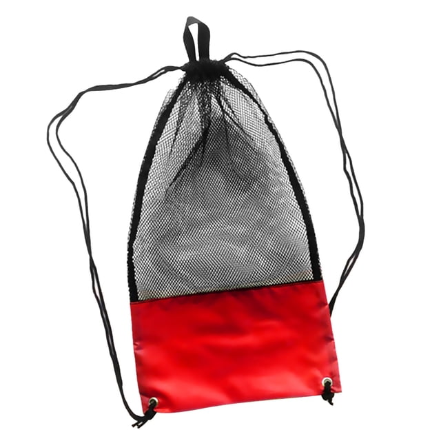 maskred Diving Mesh Stuff Sack with Shoulder Strap 29x13 Inch Red and Black 74x33cm 1Set