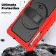 thumbnail image 4 of Funda para Samsung Galaxy Tab S10 FE+ Plus de 13,1 pulgadas modelo 2025 (X620/X626B), funda protectora resistente a prueba de golpes con protector de pantalla, soporte giratorio de 360°,correa de mano, 4 of 9