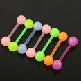 thumbnail image 5 of Jiaroswwei 7Pcs Body Piercing Jewelry Luminous Glow Acrylic Tongue Rings Nose Barbell Bars, 5 of 6