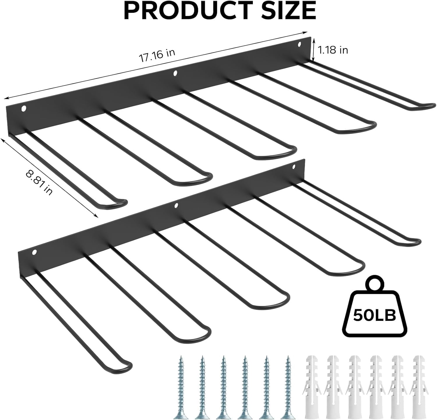 Ikerall 2-Tier Wall Mount Boot Rack for Tall Boots & Cowboy Boots – Heavy Duty Metal Boot Hangers, Space Saving Organizer for Closet Entryway Garage, Quick Drain & Sturdy