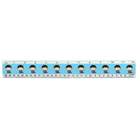 Superman Cute Chibi Character 12 Inch Standard and Metric Plastic Ruler
