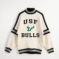 thumbnail image 5 of Women's Gameday Couture White South Florida Bulls Oversized Vivid Turtleneck Sweatshirt, 5 of 5