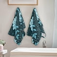 thumbnail image 3 of Flower Leaf Hand Towels 2 PCS, Black Blue Kitchen Towel Ultra Soft and Highly Absorbent,Decorative Fingertip Face Towel for Bathroom Hotel, 28.3"x 14.4", 3 of 4