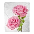 thumbnail image 1 of HATIART Couverture en Flanelle Mariage Fleur Rose Bouquet de Roses Roses Blanc Vert Doux pour Lit Canapé et Sofa 58x80 Pouces, 1 of 1