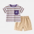 thumbnail image 2 of kpoplk First Birthday Baby Boy Clothes In My One Year Old Era Outfit Short Sleeve T-shirt and Shorts Summer Clothing Set 4-5 Years,Purple, 2 of 7