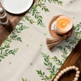 thumbnail image 3 of Botanical Table Runner - 48 Inch Long Spring Leaves Flowers Deers Birds Country Biege Cotton and Linen Blended Dress Scarves Farmhouse Table Runner for Kitchen Dining, Coffee Table, 13" x 48", 3 of 8