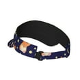 thumbnail image 3 of Easygdp Corgi Lying With Moons And Stars Stretchy Visor - Unisex Visor Hat for Men and Women, UPF 50 Sun Protection Visor, Ultra-Light, 3 of 8