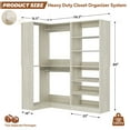 thumbnail image 3 of Homieasy Heavy Duty Closet System Set of 2, Corner Closet Organizer with Shoe Rack Tower and 2 Hanging Rods, 1200 lbs Capacity, for Bedroom, Closet, White Oak, 3 of 8