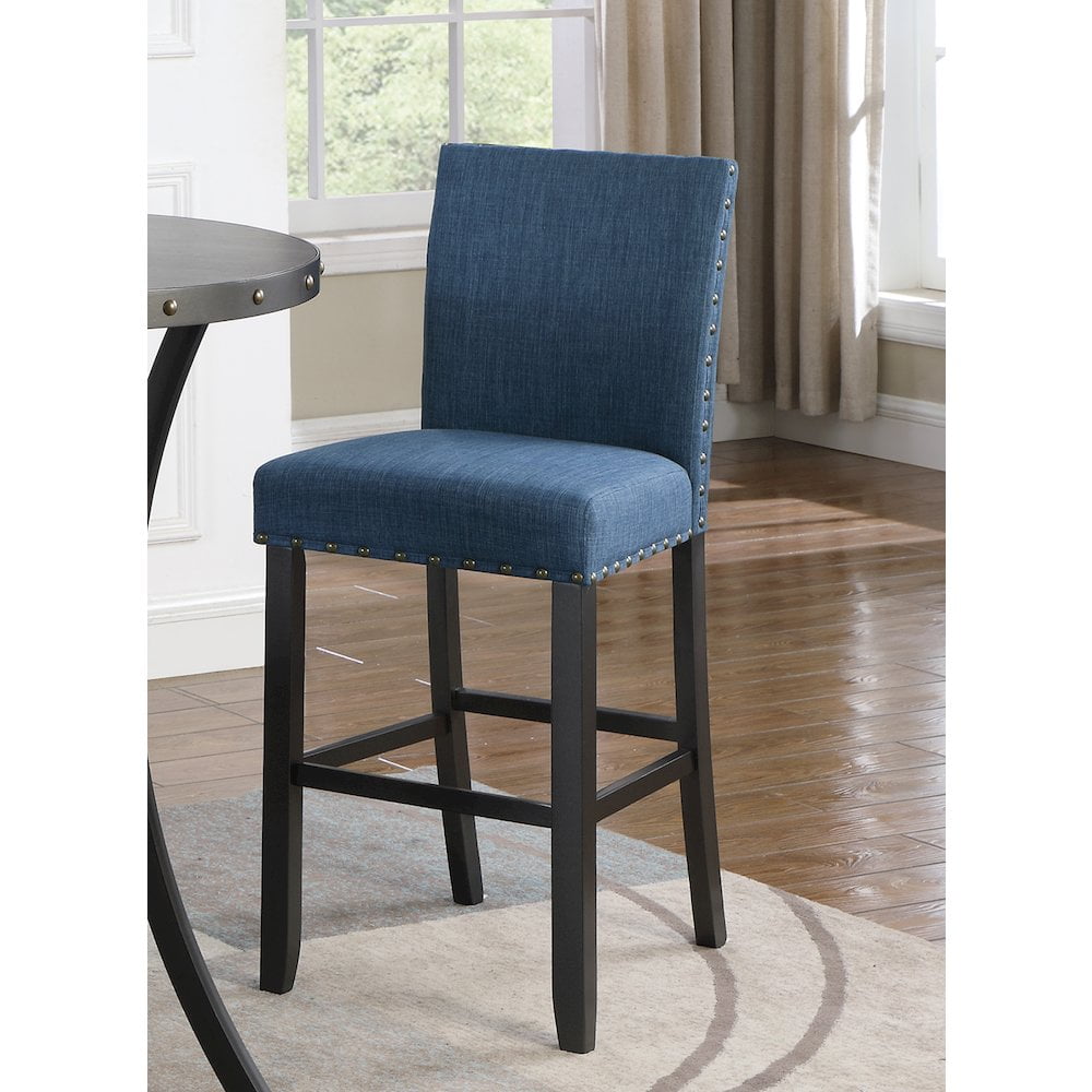 Roundhill Furniture Biony Bar Stool, Blue, Set of 2