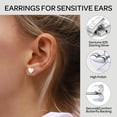 thumbnail image 4 of ChicSilver Sterling Silver Heart Stud Earrings for Women Sensitive Ears Hypoallergenic Screw Back Earrings Christmas Birthday Valentine's Day Jewelry Gifts, 4 of 10