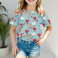 thumbnail image 2 of Godom Girls Tops Short Sleeve Crewneck T-Shirt Tee Kids Tshirts Clothes Summer Tops T-Shirt, 2 of 5