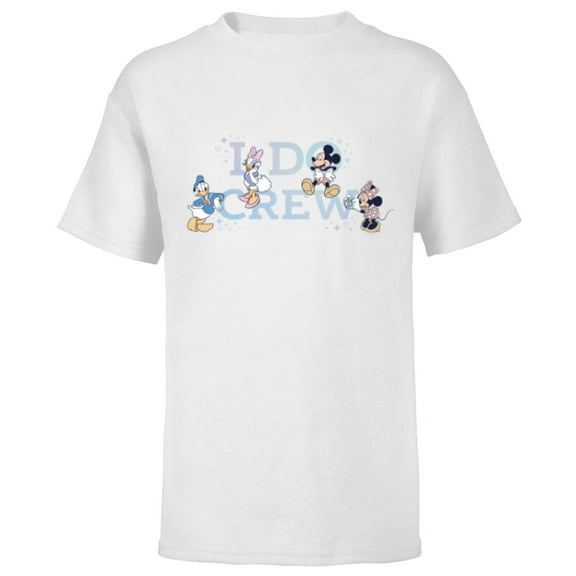 Disney “I Do Crew” Wedding Bridal Shower Bachelorette Party - Short Sleeve T-Shirt for Kids - Customized-White