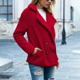 thumbnail image 5 of Women's Button-Down Wool Coat with Pockets Winter Casual Lapel Outerwear, 5 of 8
