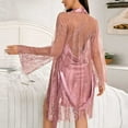 thumbnail image 4 of Fengactive Women's Nightgown Set Sexy Lace Sheer Robe and Adjustable Straps Open Back Night Dress, 4 of 5