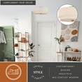 thumbnail image 2 of Burnaby 20.5-in W Brass Mid-Century Modern Drum Semi Flush Mount Ceiling Light White Linen, 2 of 11