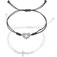 thumbnail image 1 of KAKOWELY 2 pulseras de cuerda trenzada con dijes, pulseras ajustables con dijes de cuerda tejida, 1 of 5