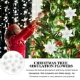 thumbnail image 3 of Gymnture 12Pcs Glitter Poinsettia Flowers for Xmas Tree and Wreath, White, 3 of 10
