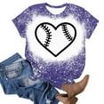 thumbnail image 4 of DeHolifer Womens Tops Short Sleeve Crewneck Baseball Graphic Printed Casual Tee T Shirt Summer Fashion Blouse Purple M, 4 of 4
