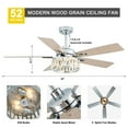 thumbnail image 6 of Chords Attic 52" 5-Blade Ceiling Fan with Lights and Remote Control, 6-Speed DC Motor, Timer and Reversible Function for Bedroom, Living Room and Dining Room, 6 of 12