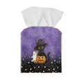 thumbnail image 2 of FUIALDOLG Leather Tissue Box Cover Black Cat Pumpkin, Modern Square Tissue Box Holder for Halloween Decorative, Ideal for Bathrooms/Office/Car/Nightstand/Dining Table, 5.1"X5.1"X5.5", 2 of 7