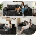 thumbnail image 4 of LUCKHAO 71" Corduroy Loveseat Sofa, 3-Seater Cloud Couch, Boneless Couch in a Box, Deep Seat Sofa with Memory Foam, No Assembly Required(Black), 4 of 6