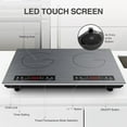 thumbnail image 4 of VBGK Induction Cooktop 24 inch 2 Burner 110v Electric Burner 4000W,Countertop Hot Plate for Cooking,3H & Auto Shutdown Double Induction Burner, Child Lock Electric Stove Top with Plug, 4 of 7