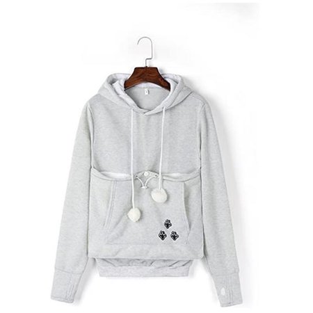 Spring hue Women Family Matching Cat Ear Pet Holder Pouch Pocket Hoodie Coat Tops Pullover