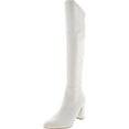 thumbnail image 2 of WILD PAIR Womens Ivory Slip Resistant Padded Stretch Bravy Pointed Toe Block Heel Zip-Up Heeled Boots 7 M, 2 of 4