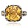 thumbnail image 5 of 925 Sterling Silver Vintage Cushion-Cut Yellow Orange Citrine Cocktail Statement Ring Gemstone Band, 5 of 9