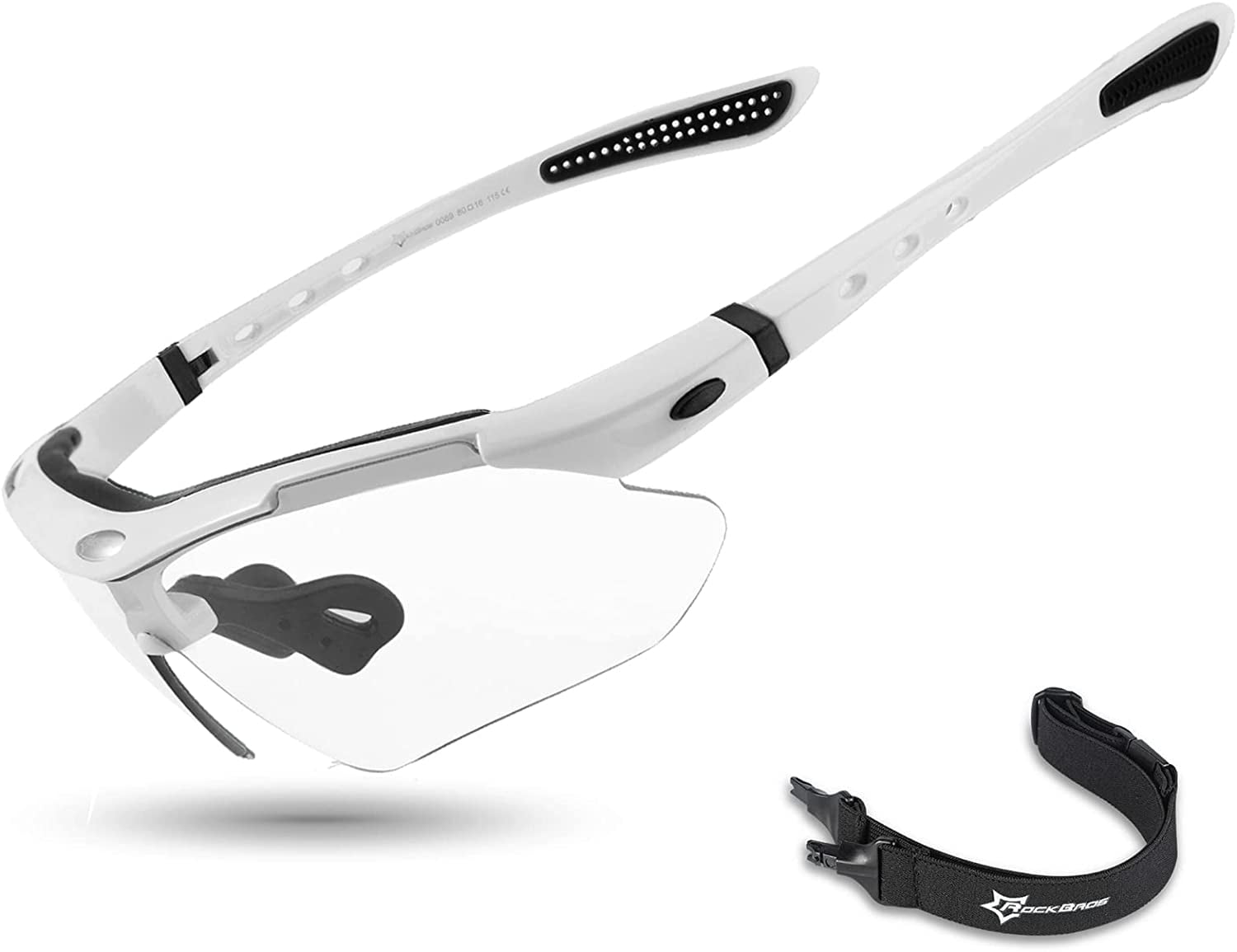 Photochromic Sports Sunglasses Mens Cycling Glasses MTB Biking Sunglasses,  with Removable Elasctic Band