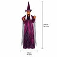 thumbnail image 2 of Sound Activated Halloween Purple Witch Prop, LED Glowing Light Up Spooky Witch Figure, Realistic Scary Decor For Indoor House Bedroom Halloween Party Haunted House Holiday Display, 2 of 3