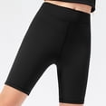 thumbnail image 6 of Girls Tight-Fit Knee-Length Shorts, High-Waist Yoga Running Shorts for Kids, Breathable Dance Training Capri Leggings, Quick-Dry Workout Shorts for Age 5-13 Black 120, 6 of 9