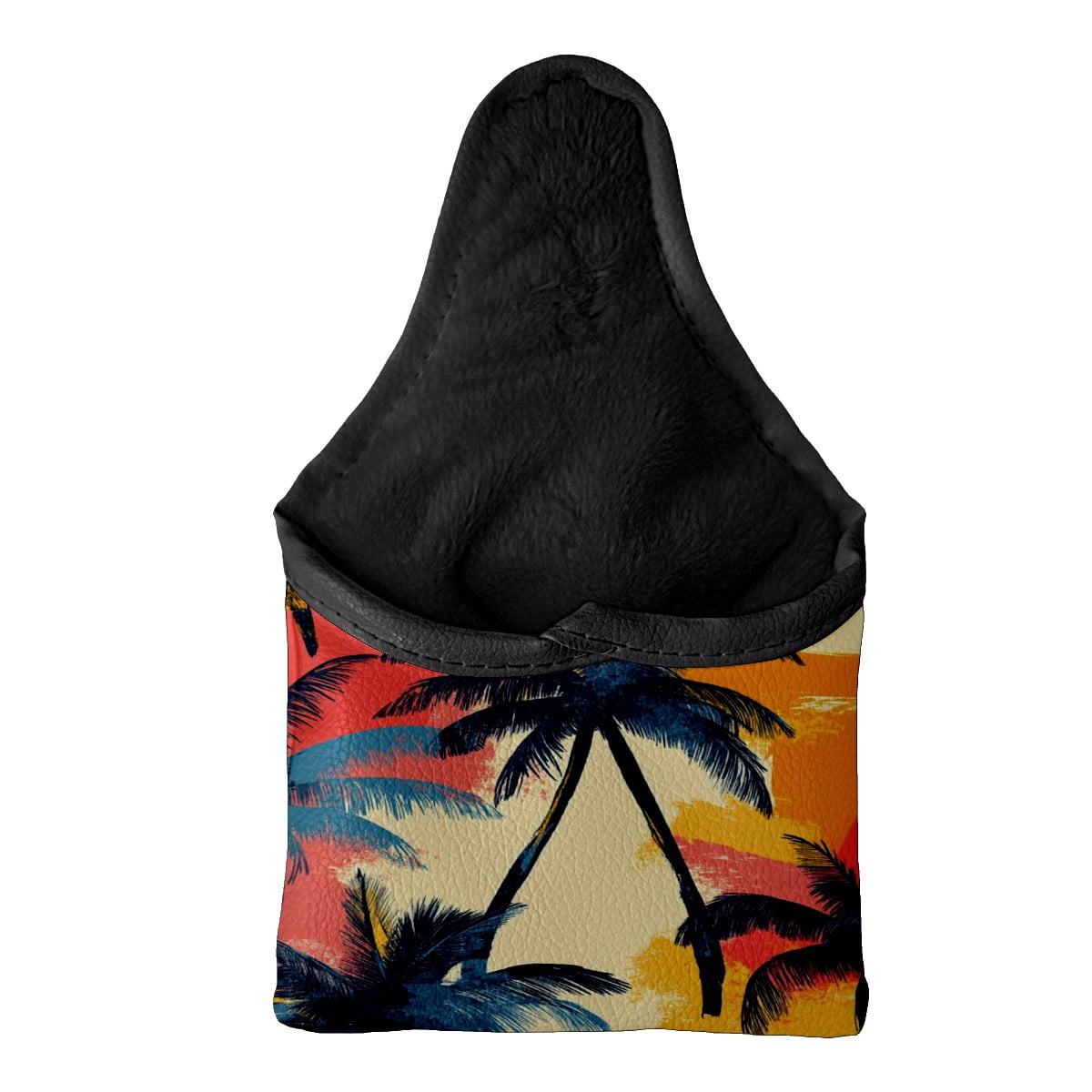 Golf Mallet Putter Cover Premium Leather Golf Putter Head Cover with Magnetic Closure, Golf Cover for Men and Women Coconut Tree Pattern