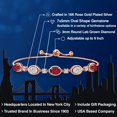thumbnail image 2 of Gem Stone King 18K Rose Gold Plated Silver Ruby Red Mystic Topaz, and Lab Grown Diamond Bracelet for Women | 4.20 Cttw | Gemstone November Birthstone | Oval 7X5MM | Fully Adjustable 9 inch, 2 of 6