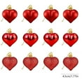 thumbnail image 2 of Summercome 12Pcs Heart Ornaments Multi Finish Heart Baubles Hanging Ornaments for Valentine’s Day Decor Mother's Day Christmas Tree Wedding Anniversary Party Decoration (3 Style Red), 2 of 7