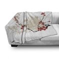 thumbnail image 3 of Flower Soft Flannel Fleece Throw Blanket, Illustration of Sakura Flowers on Grunge Background with Soft Pastel Colors, Cozy Plush for Indoor and Outdoor Use, 70" x 90", Beige White Red, by Ambesonne, 3 of 6