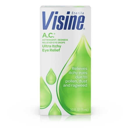 Visine A.C. Redness Reliever Astringent Eye Drops, .5 (Best Otc Allergy Eye Drops 2019)