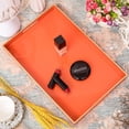 thumbnail image 4 of MAONAME Orange Serving Tray with Handles, Modern Decorative Tray for Coffee Table, Plastic Rectangular Tray for Ottoman, Bathroom, Halloween Decor, 15.75 x 10.2 x1.57, 4 of 8