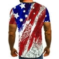 thumbnail image 3 of DYMADE Mens American Flag Short Sleeve Round Neck 4th July Patriotic T-shirts Top, 3 of 5
