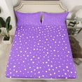 thumbnail image 2 of Manfei Boys Girls Vintage Aesthetic 4 Pieces Queen Sheet Sets,Polka Dots Ultra Soft Flat Sheet,Purple White Queen Fitted Sheet,Ultra Soft Home Decor, 2 of 7