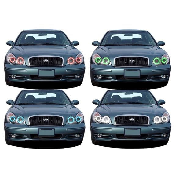 Flashtech LED RGB Multi Color Halo Ring Headlight Kit for Hyundai Sonata 02-05 V.3 Fusion Color Change