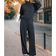 thumbnail image 5 of Chaqueta Deportiva de Larga con Solapa y Cremallera para Mujer, Ideal para Otoño e Invierno Chaqueta Holgada para Yoga Al Aire Libre Negro S, 5 of 7