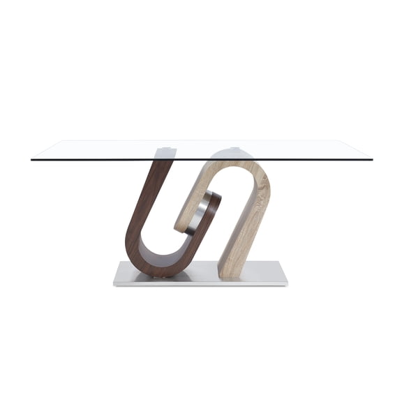 Global Furniture USA Oak And Walnut Base Dining Table