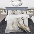 thumbnail image 2 of Designart "Grey Marble Waves in Geode III" Abstract Bedding Covert Set - Modern Grey Bed Set With 1 Shams, 2 of 6