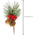 thumbnail image 2 of Piñas de decoración navideña, 10 unidades de piñas artificiales con frutos rojos, piñas, ramas de pino artificiales con frutos rojos, piñas para manualidades, jardín (aleatorio), 2 of 7