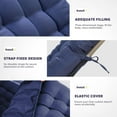 thumbnail image 2 of Patio Lounge Chair Cushion, Waterproof Zero Gravity Chair Cushions with Ties, 66x21x4 Inches Chaise Lounge Chair Cushion for Outdoor Indoor Furniture, Blue (Only Cushion), 2 of 10