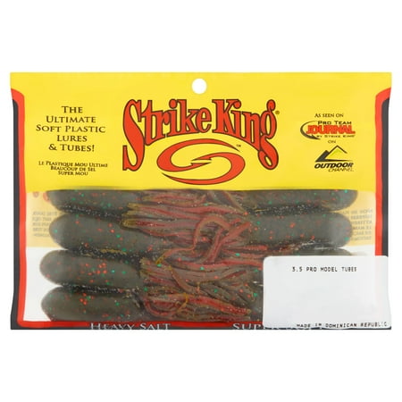 Strike King Bleeding Pro Model Tube Green Pumpkin Red Soft Bait Lure